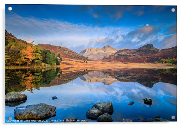 Blea Tarn Lake District Cumbria reflections Acrylic by Chris Warren