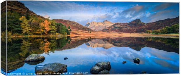 Blea Tarn Lake District Cumbria reflections Canvas Print by Chris Warren