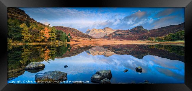 Blea Tarn Lake District Cumbria reflections Framed Print by Chris Warren