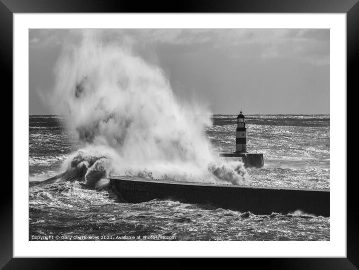 Storms at Seaham Framed Mounted Print by Gary Clarricoates