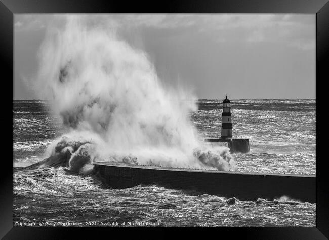 Storms at Seaham Framed Print by Gary Clarricoates