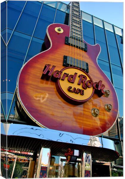 Hard Rock Cafe Gutar Las Vegas America Canvas Print by Andy Evans Photos