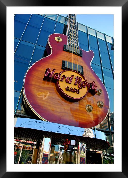 Hard Rock Cafe Gutar Las Vegas America Framed Mounted Print by Andy Evans Photos