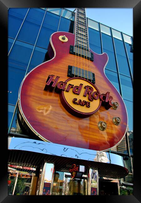 Hard Rock Cafe Gutar Las Vegas America Framed Print by Andy Evans Photos