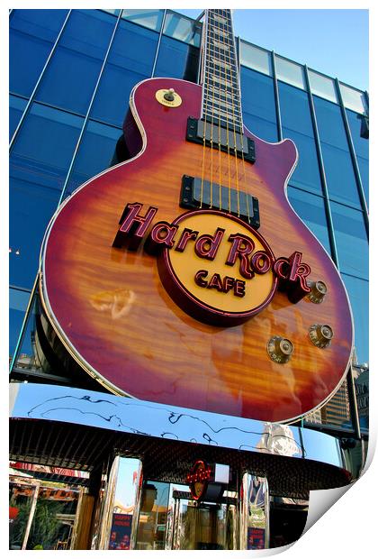 Hard Rock Cafe Gutar Las Vegas America Print by Andy Evans Photos