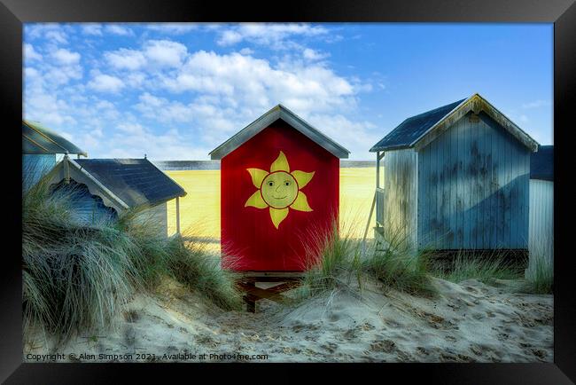 Wells-next-the-Sea Beach Huts Framed Print by Alan Simpson
