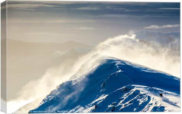 Blencathra summit ridge Canvas Print by John Henderson