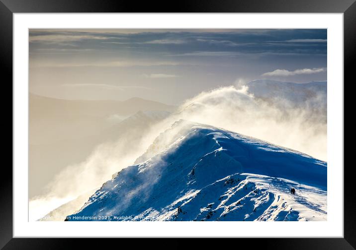 Blencathra summit ridge Framed Mounted Print by John Henderson