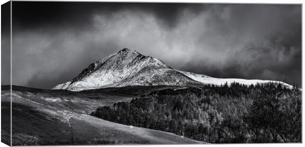 Goatfell in winter Canvas Print by Mike Farrance