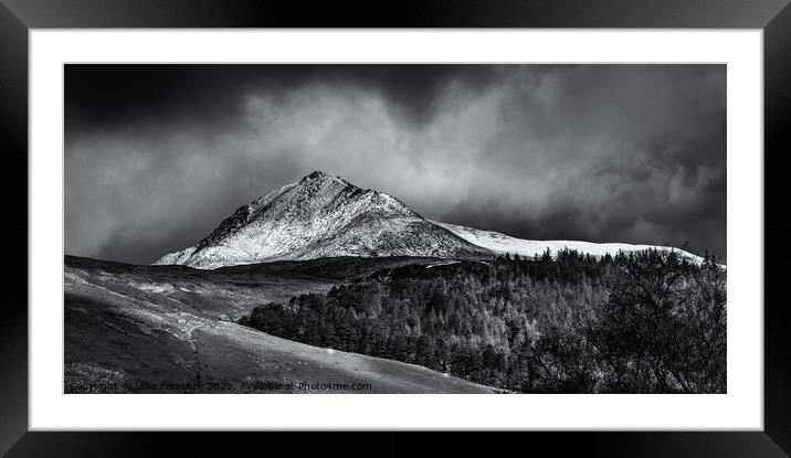 Goatfell in winter Framed Mounted Print by Mike Farrance