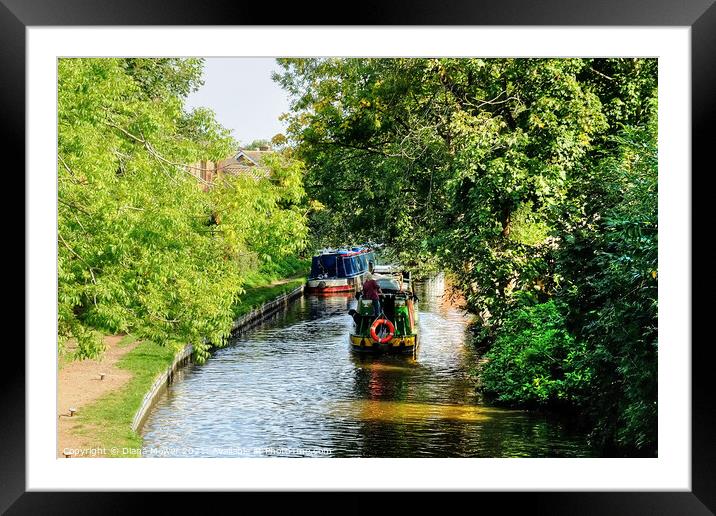 Penkridge Canal Narrowboats Framed Mounted Print by Diana Mower