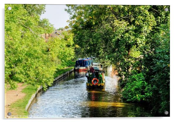 Penkridge Canal Narrowboats Acrylic by Diana Mower