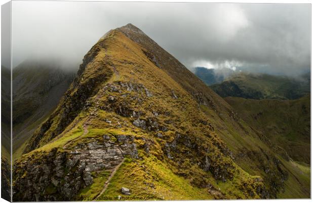 Sgurr an Lubhair and the Devil's Ridge in the Mamores Canvas Print by Mike Farrance