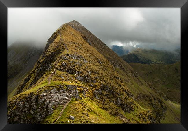 Sgurr an Lubhair and the Devil's Ridge in the Mamores Framed Print by Mike Farrance