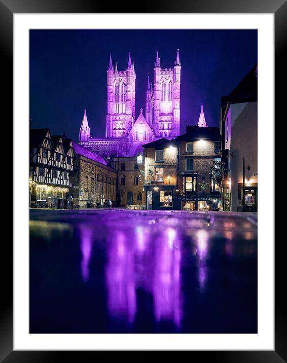 Lincoln Cathedral - Purple for Advent Framed Mounted Print by Andrew Scott