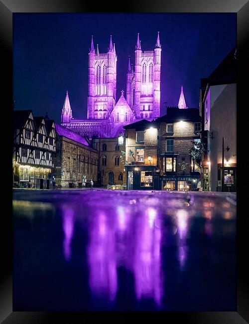 Lincoln Cathedral - Purple for Advent Framed Print by Andrew Scott