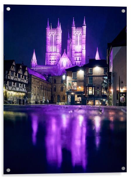 Lincoln Cathedral - Purple for Advent Acrylic by Andrew Scott