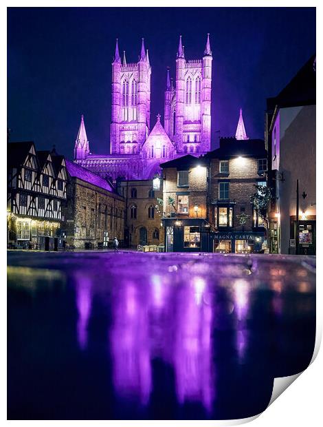Lincoln Cathedral - Purple for Advent Print by Andrew Scott