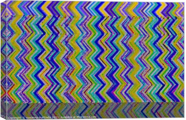 Glitch art on multicolored pattern Canvas Print by susanna mattioda