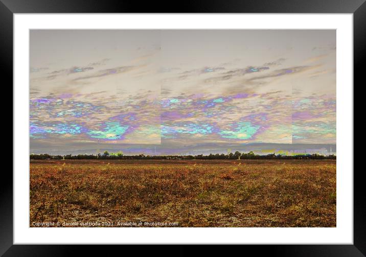 glitch art on landscape autumn Framed Mounted Print by daniele mattioda