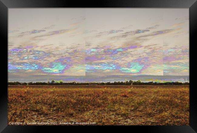 glitch art on landscape autumn Framed Print by daniele mattioda