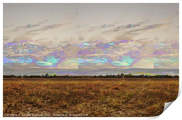 glitch art on landscape autumn Print by daniele mattioda