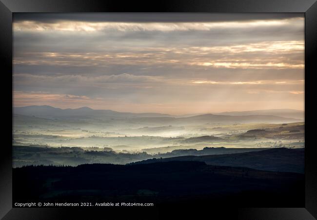 Welsh sunrise landscape. Framed Print by John Henderson