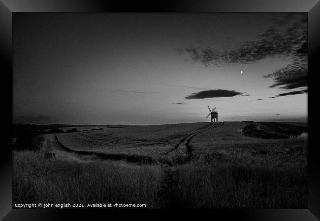 The windmill at dusk Framed Print by john english