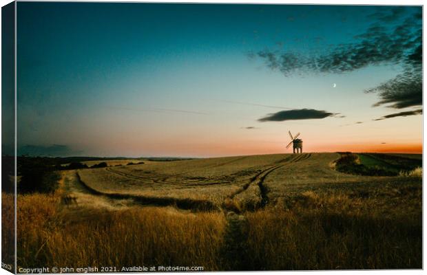 The windmill at dusk Canvas Print by john english