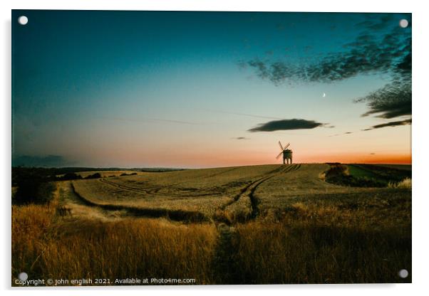 The windmill at dusk Acrylic by john english