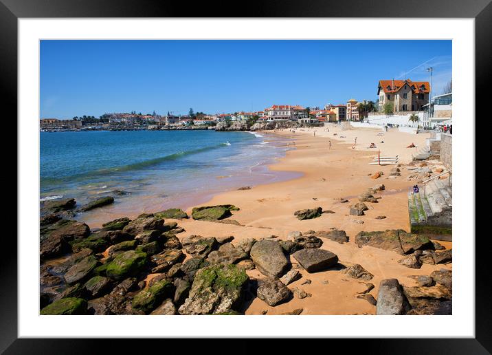 Beach in Resort Town of Cascais in Portugal Framed Mounted Print by Artur Bogacki