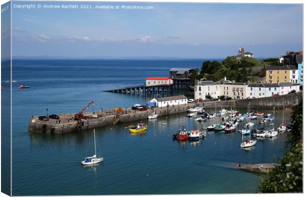 Sunny afternoon at Tenby, Pembrokeshire, West Wales, UK Canvas Print by Andrew Bartlett