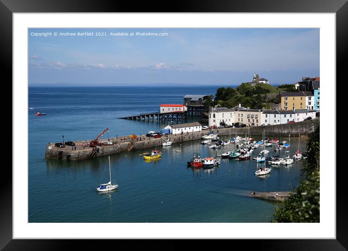 Sunny afternoon at Tenby, Pembrokeshire, West Wales, UK Framed Mounted Print by Andrew Bartlett