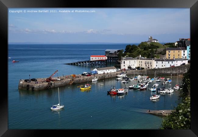 Sunny afternoon at Tenby, Pembrokeshire, West Wales, UK Framed Print by Andrew Bartlett
