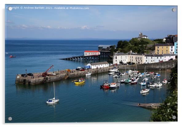 Sunny afternoon at Tenby, Pembrokeshire, West Wales, UK Acrylic by Andrew Bartlett