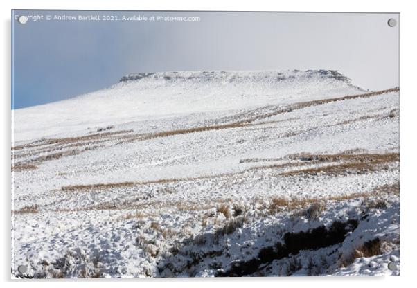 Brecon Beacons covered in snow, South Wales, UK Acrylic by Andrew Bartlett