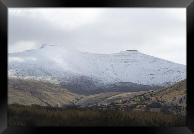 Snow at the Brecon Beacons, South Wales, UK Framed Print by Andrew Bartlett