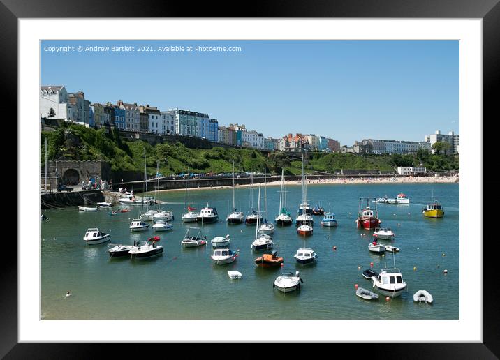 Tenby harbour, Pembrokeshire, West Wales, UK Framed Mounted Print by Andrew Bartlett