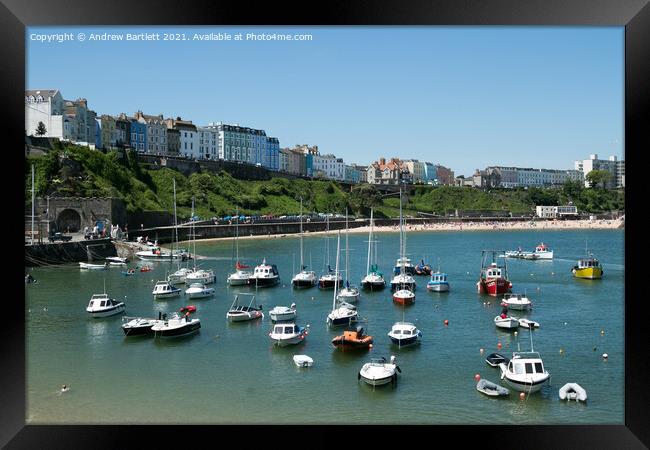 Tenby harbour, Pembrokeshire, West Wales, UK Framed Print by Andrew Bartlett