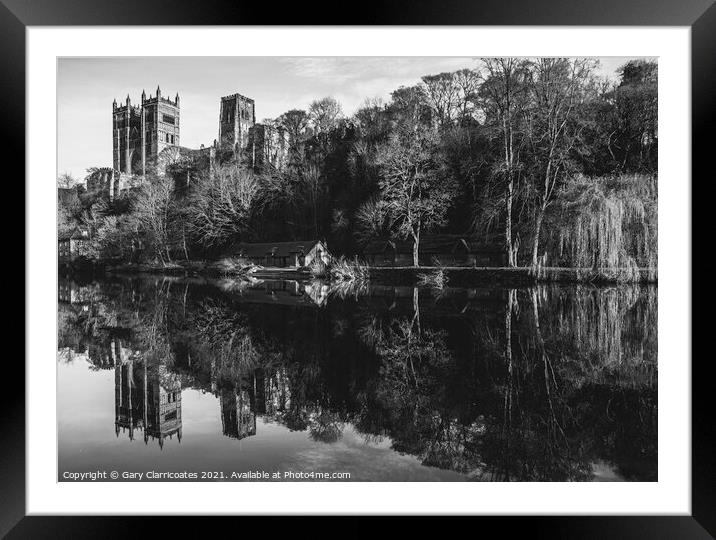 Durham Cathedral Reflection Framed Mounted Print by Gary Clarricoates