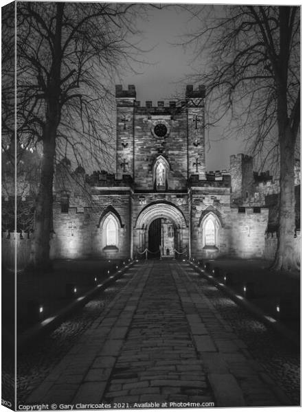 Durham Castle at Night Canvas Print by Gary Clarricoates