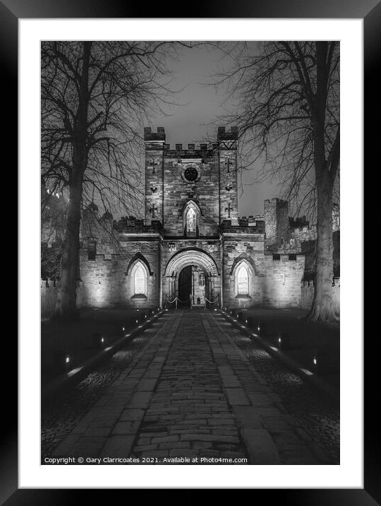 Durham Castle at Night Framed Mounted Print by Gary Clarricoates