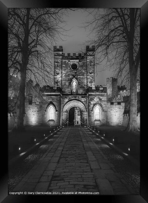 Durham Castle at Night Framed Print by Gary Clarricoates