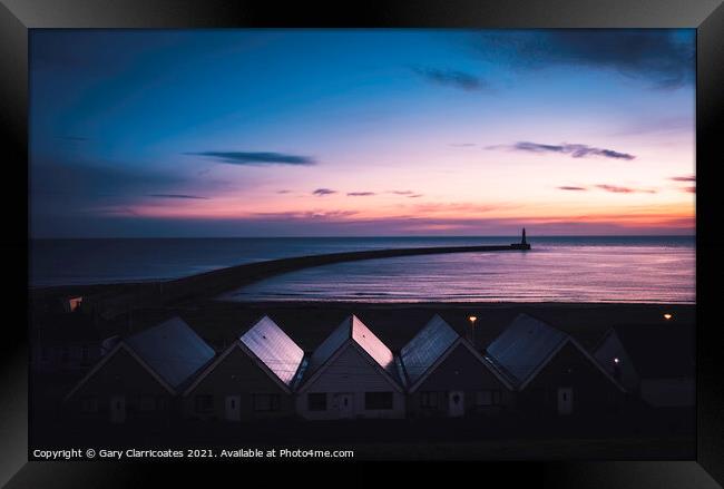 Blue Hour at Roker Framed Print by Gary Clarricoates