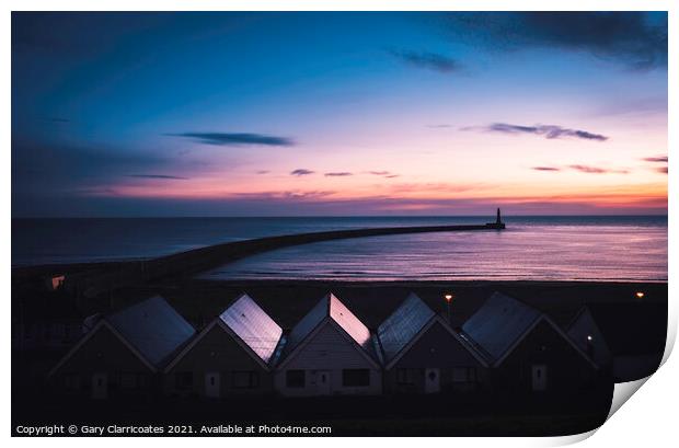 Blue Hour at Roker Print by Gary Clarricoates