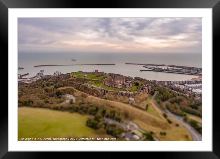 Dover Castle Tilt shift Framed Mounted Print by A N Aerial Photography