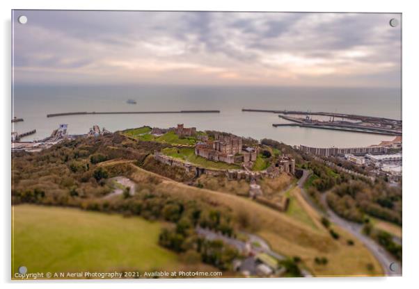 Dover Castle Tilt shift Acrylic by A N Aerial Photography