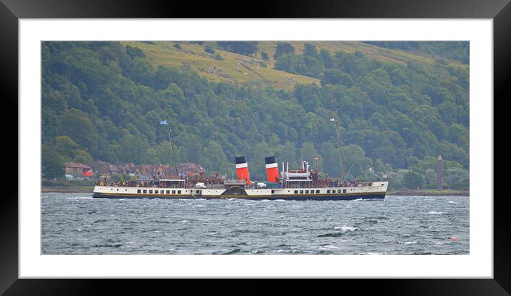 PS Waverley passing Largs Pencil Framed Mounted Print by Allan Durward Photography