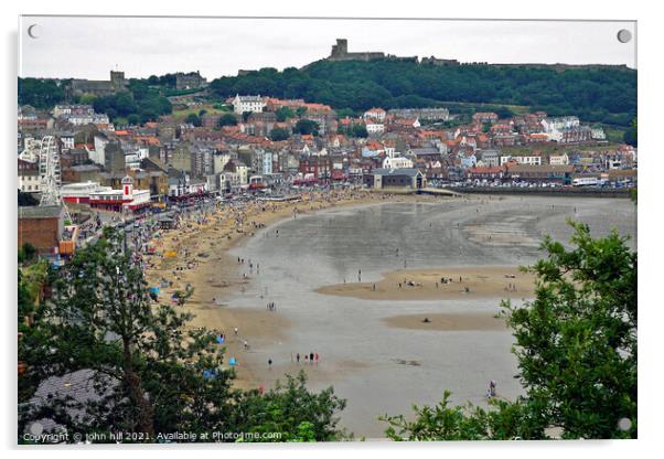 Scarborough beach at low tide, North Yorkshire, UK. Acrylic by john hill