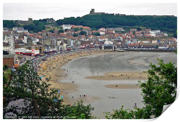 Scarborough beach at low tide, North Yorkshire, UK. Print by john hill